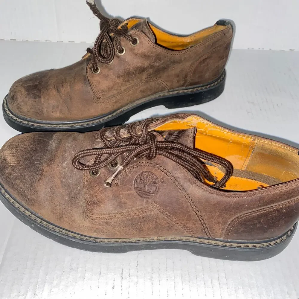 Timberland Vintage 95040 Brown Nubuck Leather Waterproof Oxford Shoes Men's 9